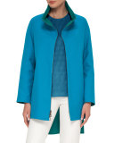 Double-Face Bicolor Parka Coat, Whirl Away
