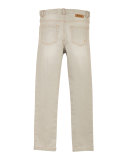 Faded Stretch Slim-Fit Jeans, Gray, Size 3-8