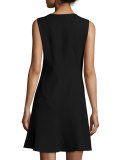 Harlow Sleeveless Fit-&-Flare Dress, Black