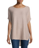 Horizontal-Ribbed Sequin Cashmere Top