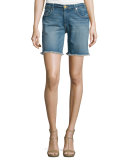 Emma Raw-Hem Denim Bermuda Shorts, Gypset Blue