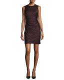 Jorianna Gathered-Side Mini Dress, Dark Purple