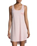 Dot-Print Racerback Nightgown, Pink Pattern