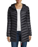 Hooded Lightweight Down Jacket, Black