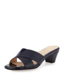 Obert Patent Crisscross Mule Sandal, Navy