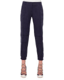 Florette Slim-Leg Cargo Pants, Navy