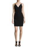 Sleeveless Velvet Sheath Dress, Black