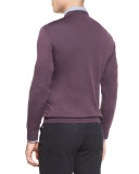 High-Performance Merino Wool V-Neck Sweater, Lavender
