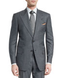 Windsor Base Micro-Pinstripe Suit, Gray