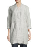 Linen Slub Check Jacket, Petite