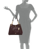 Turnlock Edie Leather Shoulder Bag, Oxblood