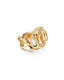 Drizzle 18k Gold Diamond Rounded-Cutout Ring