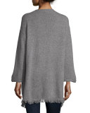 Farid Fringe Open-Front Tweed Cardigan