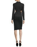 Compact Knit Overlap Pencil Skirt