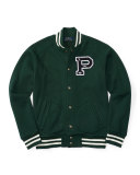 Fleece Baseball Jacket, Green, Size 2-7