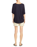 Drop-Shoulder V-Neck Jersey T-Shirt