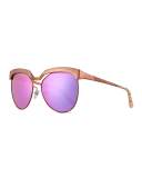 Classic Mirrored Cat-Eye Sunglasses