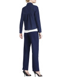 Washable-Crepe Straight-Leg Pants