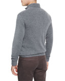 Artisan Cashmere Quarter-Zip Sweater, Argento