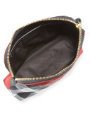 Medium Zip-Top Check Pouch Bag, Parade Red