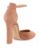 Suede d'Orsay Ankle-Wrap Pump