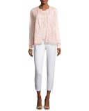 Scoop-Neck Lace Shell, Light Pink