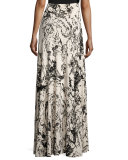 Printed Long Full Skirt