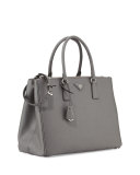 Saffiano Lux Executive Tote Bag, Dark Gray (Marmo)