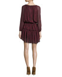 Paisley Georgette Ruffle Mini Dress