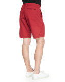 Bedford Cord Cotton Shorts, Red