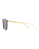 Leonard Mirrored Mask Sunglasses, Bronze