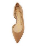Reema d'Orsay Pointed-Toe Flat, Oatmeal