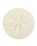 Slouchy Cashmere Basketweave Beanie, Ivory