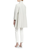 Charmeuse Twist-Neck Blouse, Ivory
