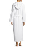 Long Hooded Plush Robe, White