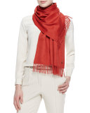 Sciarpa Grande Cashmere Fringe-Trim Scarf