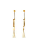 Ostrich Feather Drop Earrings