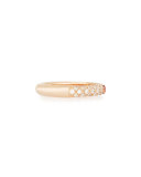 18K Rose Gold & Diamond Ring with One Orange Sapphire, Size 5.5