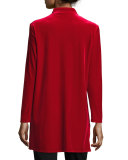 Mandarin-Collar Velvet Shirt