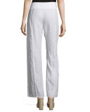 Organic Linen Wide-Leg Pants, White