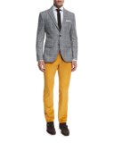 Stanino Flat-Front Corduroy Trousers, Gold