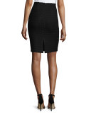 Papier Knit Pencil Skirt, Caviar