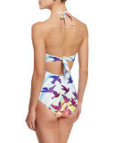 Prismatic Printed Bustier One-Piece Swimsuit