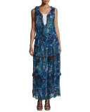 Serena Sleeveless Tiered Maxi Dress, Shadow