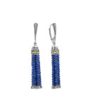 Caviar Icon Stone-Tassel Drop Earrings in Lapis