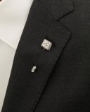 18K White Gold Lapel Pin with Champagne Diamonds