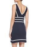 Sleeveless Two-Tone Della Dress, Midnight