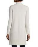 Long Rib-Trimmed Open-Front Cashmere Cardigan