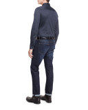Textured Woven Sport Shirt, Midnight