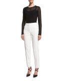 Tusko Straight-Leg Ankle Pants, Off White